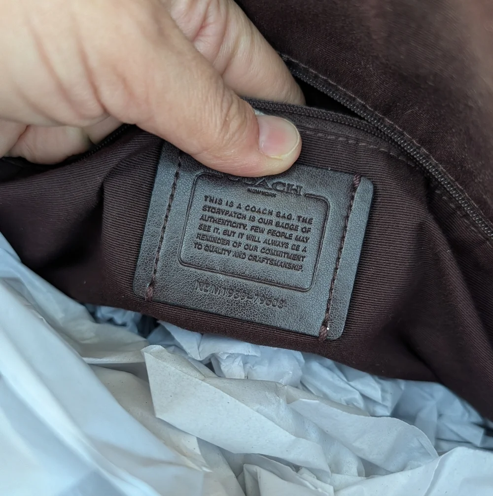 🥰EUC Coach #79608 Zip Top Teal Saffiano Leather Oversized Shoulder Tote Bag - Picture 7 of 16